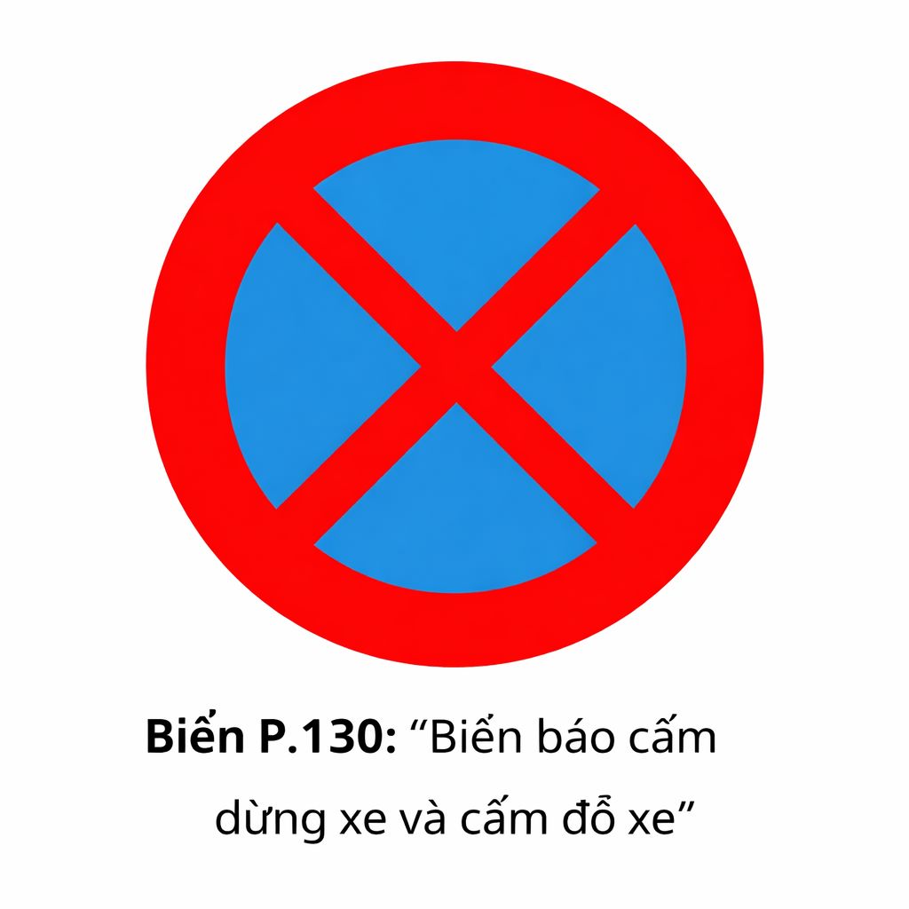 Biển báo 130: Cấm dừng, cấm đỗ